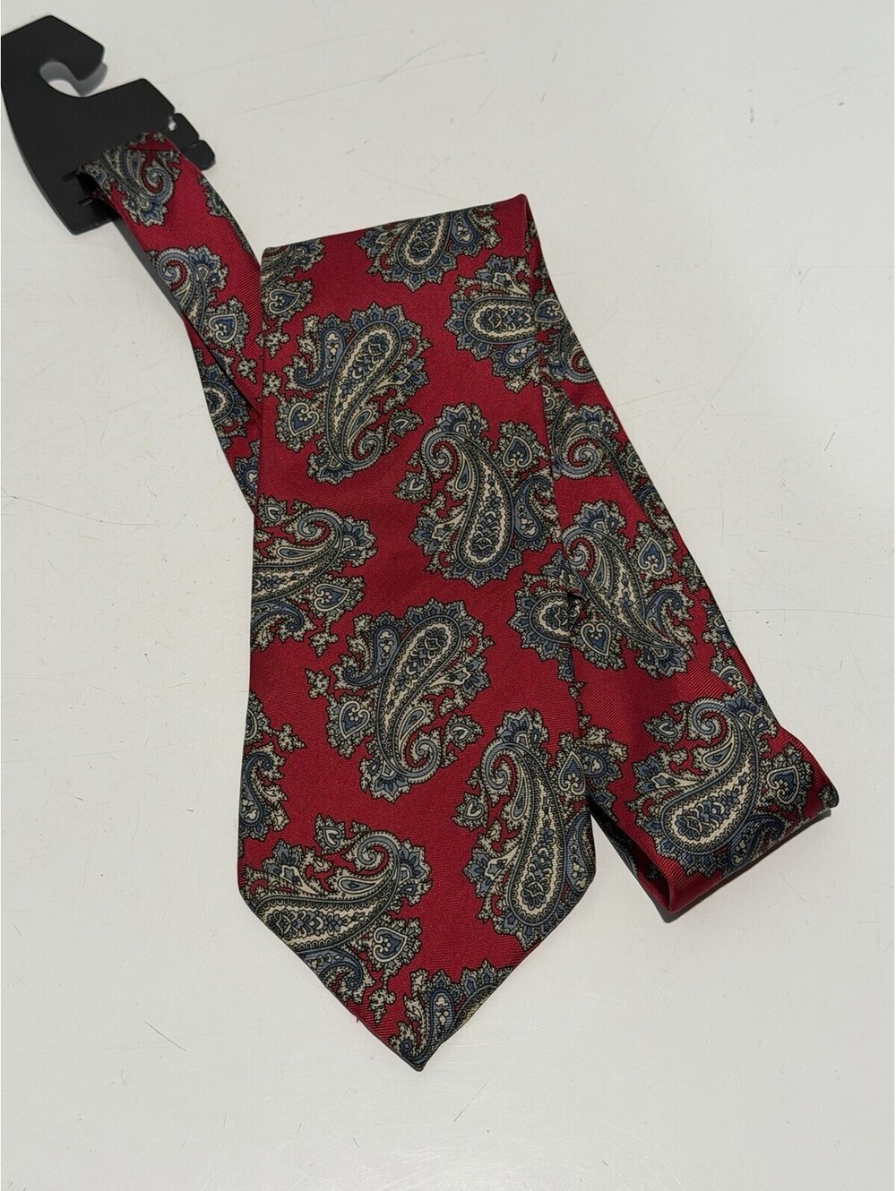 Vintage Mens Bert Pulitzer All Silk Red Paisley Tie